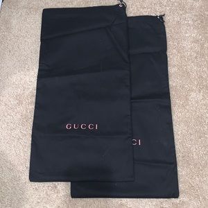 Pink Gucci shoe dusters